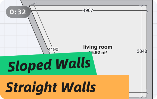 How to draw straight and sloped walls?