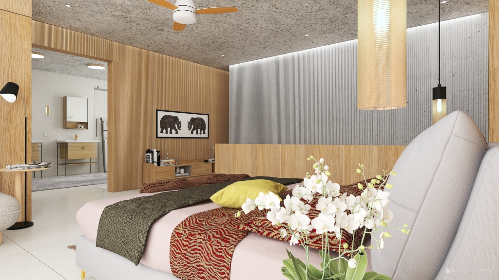 StyleOther Traditional Asian TropicalTheme Harmony ColorScemeOther Beige 3d design renderings