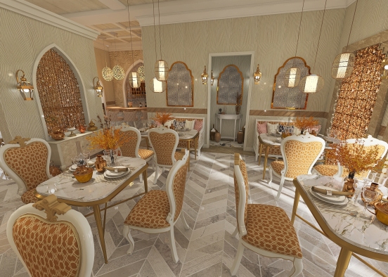 #HSDA2020Commercial  Arabic Theme Fine Dining Restaurant デザインレンダー